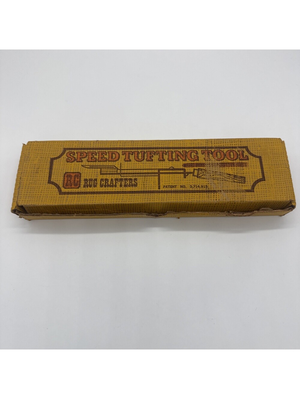 Vintage Rug Crafters Speed Tufting Tool Wooden Handle Manual Punch Needle Box